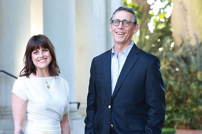 Daniel “Dan” Lewis ’81 (left) and Vanessa Wilkie ’00 and are curators at the Huntington Library. (Photo by Matt Reiter)